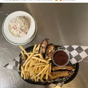 St. Louis ribs fries and slaw really good