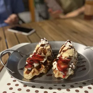 Strawberry Croffle. Bomb!