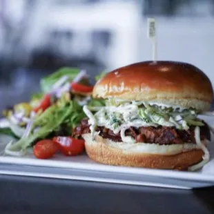 Backyard BBQ with side salad