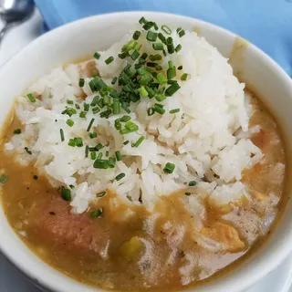 Cup of Chicken Gumbo Soup