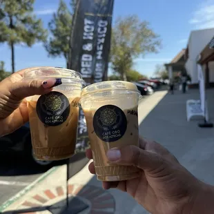 Small iced spear and mazapan latte