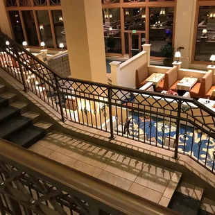 The buffet seating is downstairs!