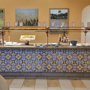 Oatmeal and grits bar, honey Comb dripper, chia seed puddings and various cheeses (including buratta!!)