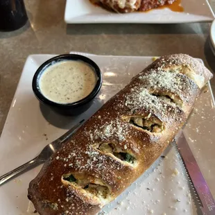 Chicken Alfredo roll