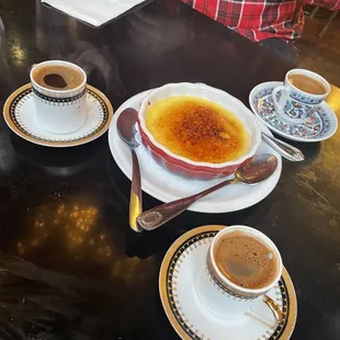 Turkish coffee and crème brûlée