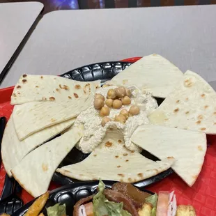 1-17-2023  Hummus plate  and turkey club at the bottom