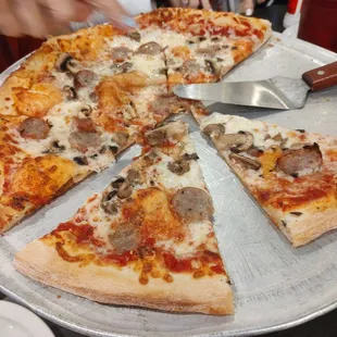 Sausage and mushroom pizza