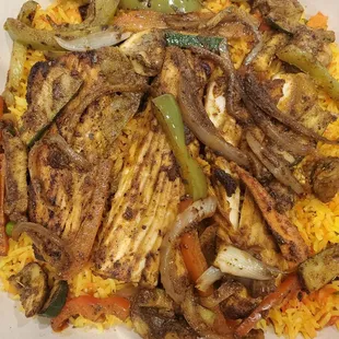 Mahi Mahi with rice and vegetables