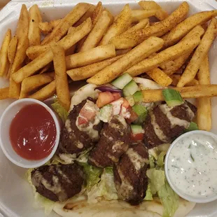 Falafel gyro with fries