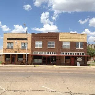The authentic "Wild West" architecture of Cafe Eden (far left) adorns Woodward's historic Main Street.