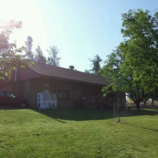 a car parked in front of a building