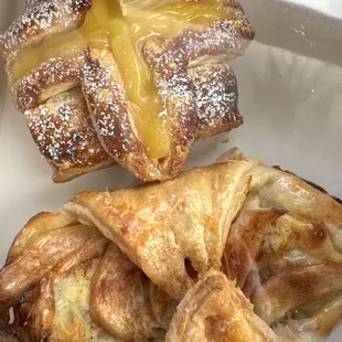 Apple danish and lemon danish