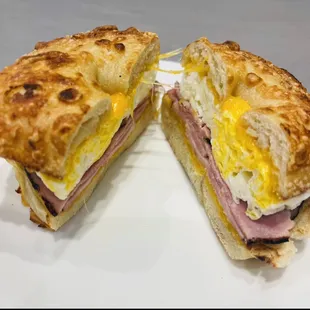 Ham Egg and Cheese Bagel!