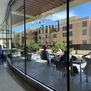 A beautiful cafe with coffee, sandwiches, pastries!