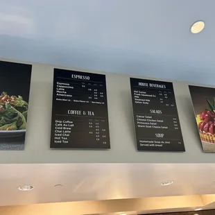 Coffee menu
