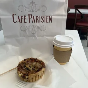 Vegetable quiche &amp; Americano
