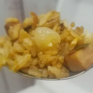 Fried Rice Bacon and eggs.