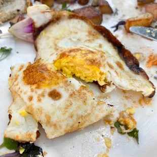 Perfectly round and crispy over-hard egg