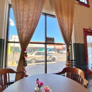 Indoor dining with a nice people-watching view