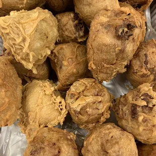 a pile of fried food