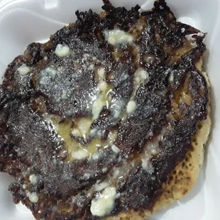 Caramelized cinnamon pancake to go.