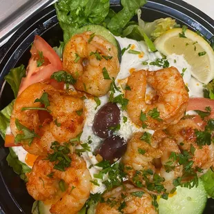 Shrimp Kebab Feta Salad