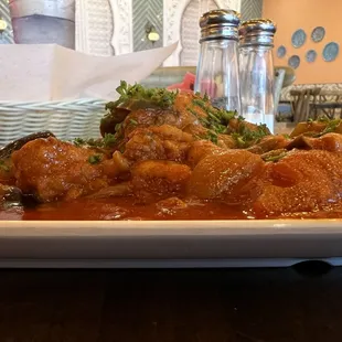 Eggplant Moussaka...Appetizer Serving Size and good Pita to eat with it.