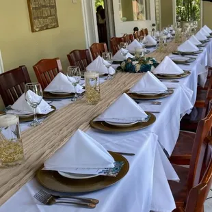 Setting up for an engagement party