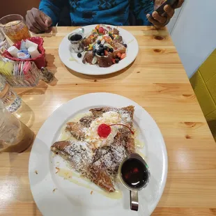 Toasted coconut and fruity pebbles French toast