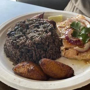 Salmon with Cuban rice