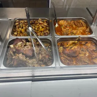 Baked Chicken, Roasted Pork, and Chicken in Sauce