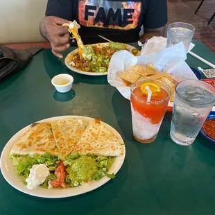 The food and drinks are so good. The margaritas are strong and good. We got watermelon margarita and strawberry.