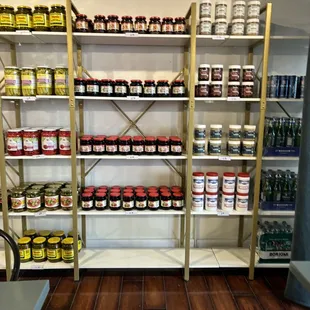 shelves of food and condiments