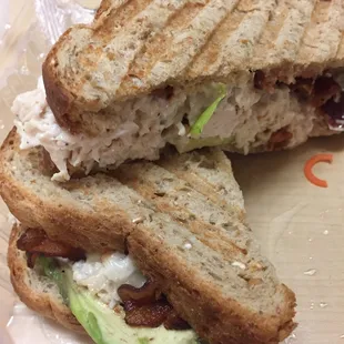 Togo, The Rosemary Chicken Salad Sandwich &amp; side salad with ranch. Check out that bacon and avocado!