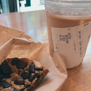 Iced Latte &amp; Chocolate Chip Cookie