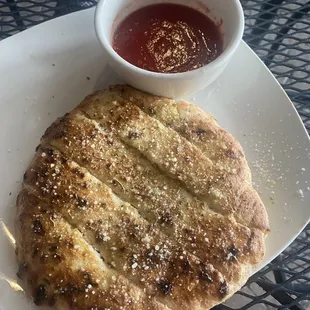 Breadsticks and marinara for an appetizer
