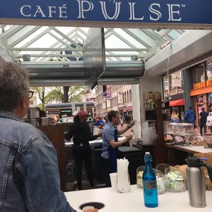 a man sitting at a counter