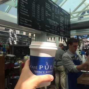 Almond milk hazelnut latte