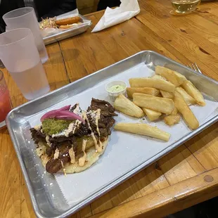 a tray of food on a table