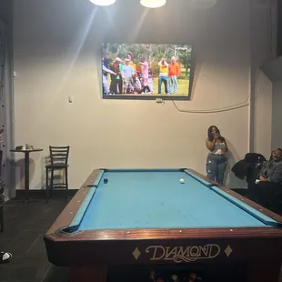 Pool table &amp; tv