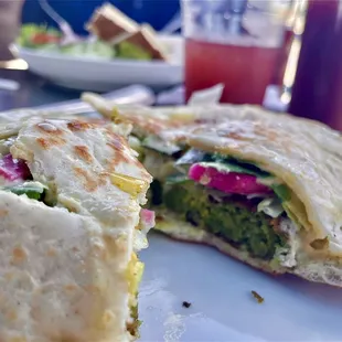 Mouth watering flavors.  Falafel Arabi Sandwich.