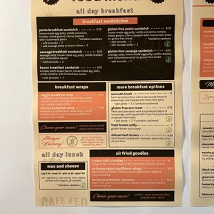 Food menu