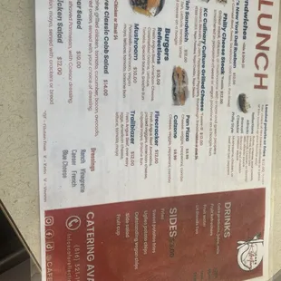 Lunch menu