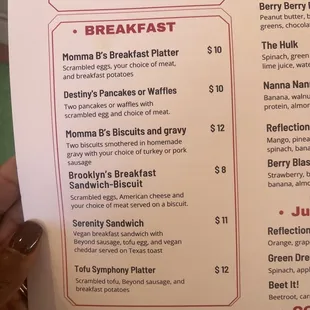 Breakfast options