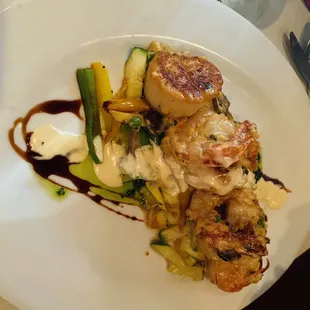 Bacon wrapped seared scallops...perfectly seared