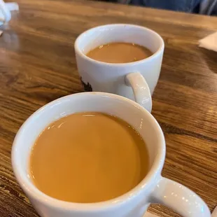 Very strong coffee (if you like that, this is your place) . Did a # not telling which 1 on my stomach!