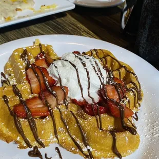 Nutella strawberry waffle