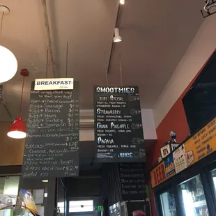Menu as of Dec 2018