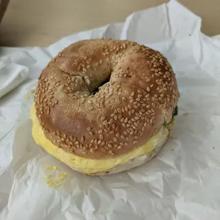 Mushroom Spinach & Cheese Egg Sandwich