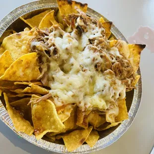 Barbacoa nachos w/cheese only, not as amazing as I remember